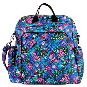 NWT LUG Sonata Whimsy Black Crossbody convertible tote carry-on floral bag